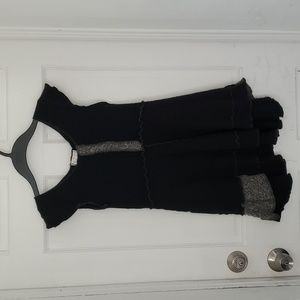 Handmade Sweater Dress Babydoll Goth Black Recycled Medium